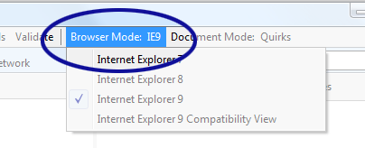 internet explorer 9 compatibility mode