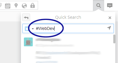 Hootsuite screenshot showing a hashtag being entered into the search field